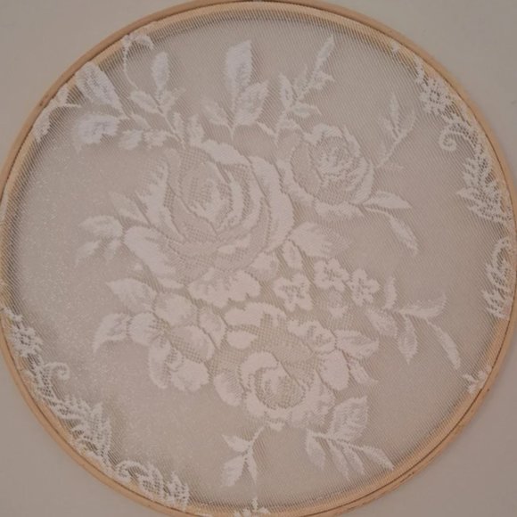 Boho Earring Holder Embroidery Hoop Earring Organizer Vintage Lace Jewelry Rack - Picture 2 of 10